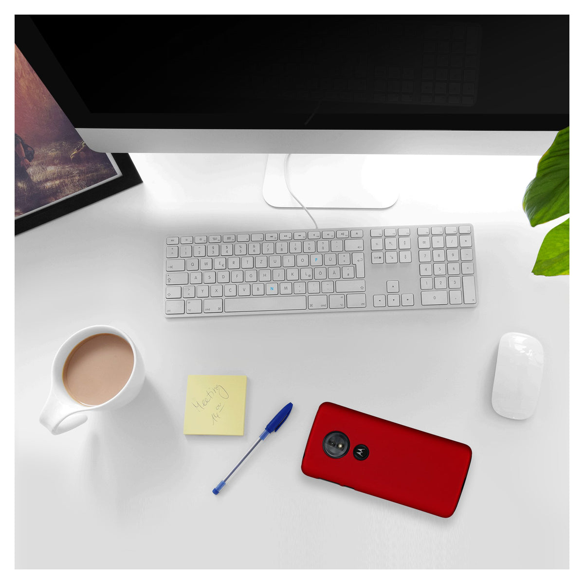 Case für Lenovo Moto G6 Play - Hülle rot gummiert Hard-case – Ansicht 4