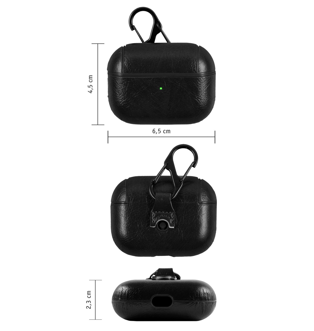 Case für AirPods Pro (2019) - Kunst-Lederhülle schwarz Tasche – Ansicht 3