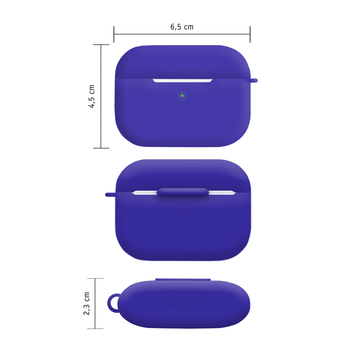 Case für AirPods Pro (2019) - Hülle Silikon blau Tasche – Ansicht 4