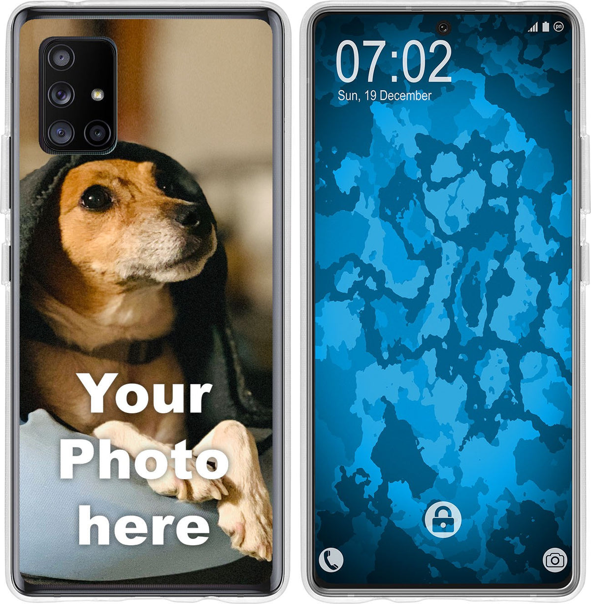 PhoneNatic Case kompatibel mit Galaxy A71 Personalisierte Handyhülle clear zum selbst gestalten mit eigenem Foto