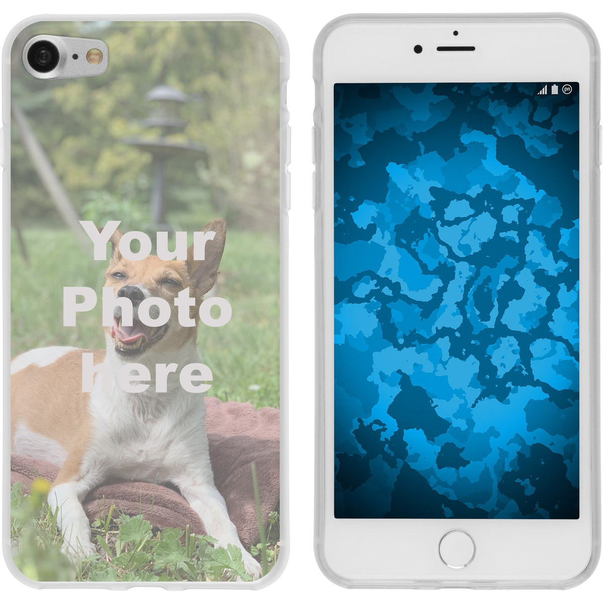 PhoneNatic Case kompatibel mit iPhone SE 2020/8 / 7 Personalisierte Handyhülle clear zum selbst gestalten mit eigenem Fo