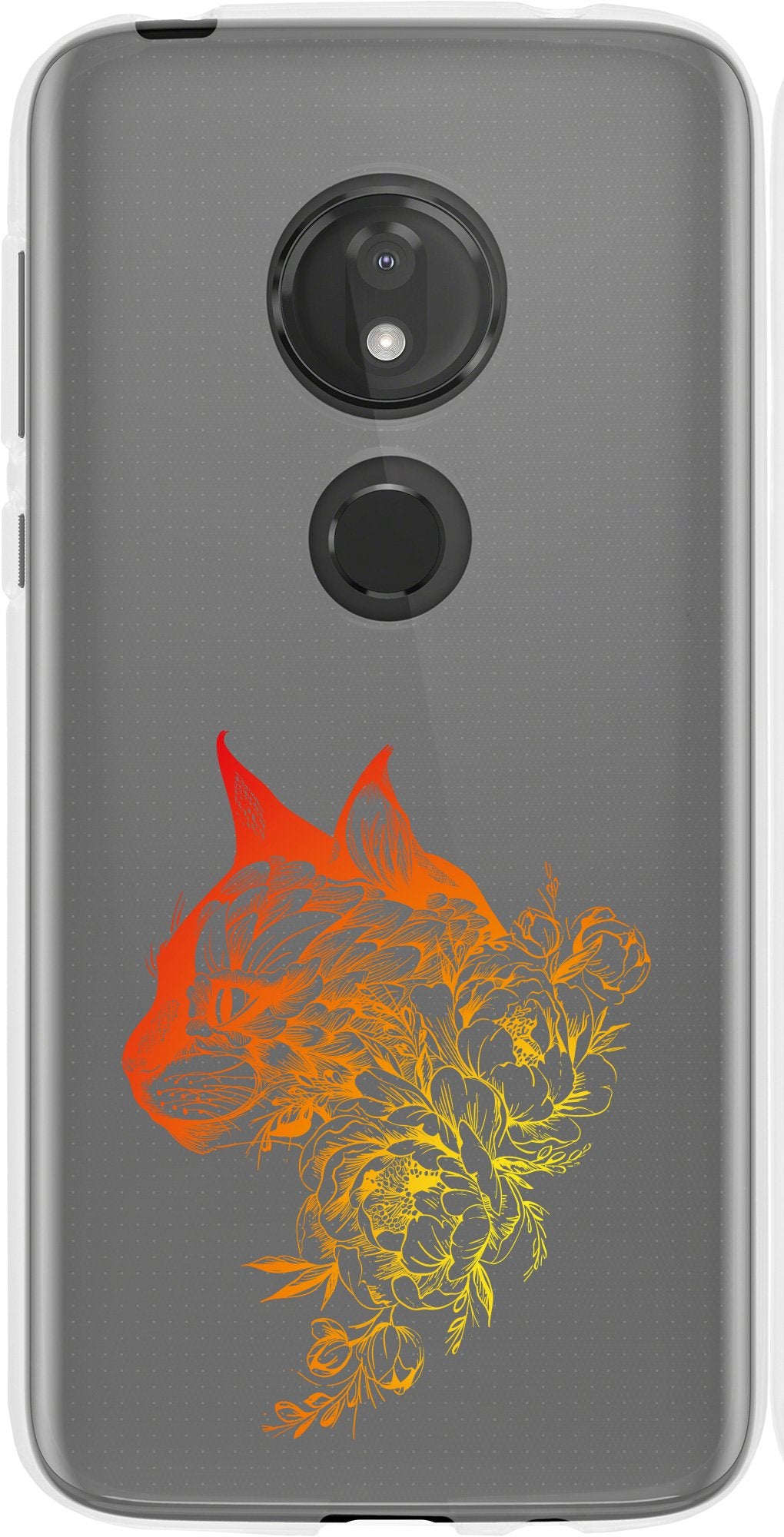 Case für Motorola Moto G7 Play Silikon-Hülle Floral Katze M2-2 – Ansicht 2