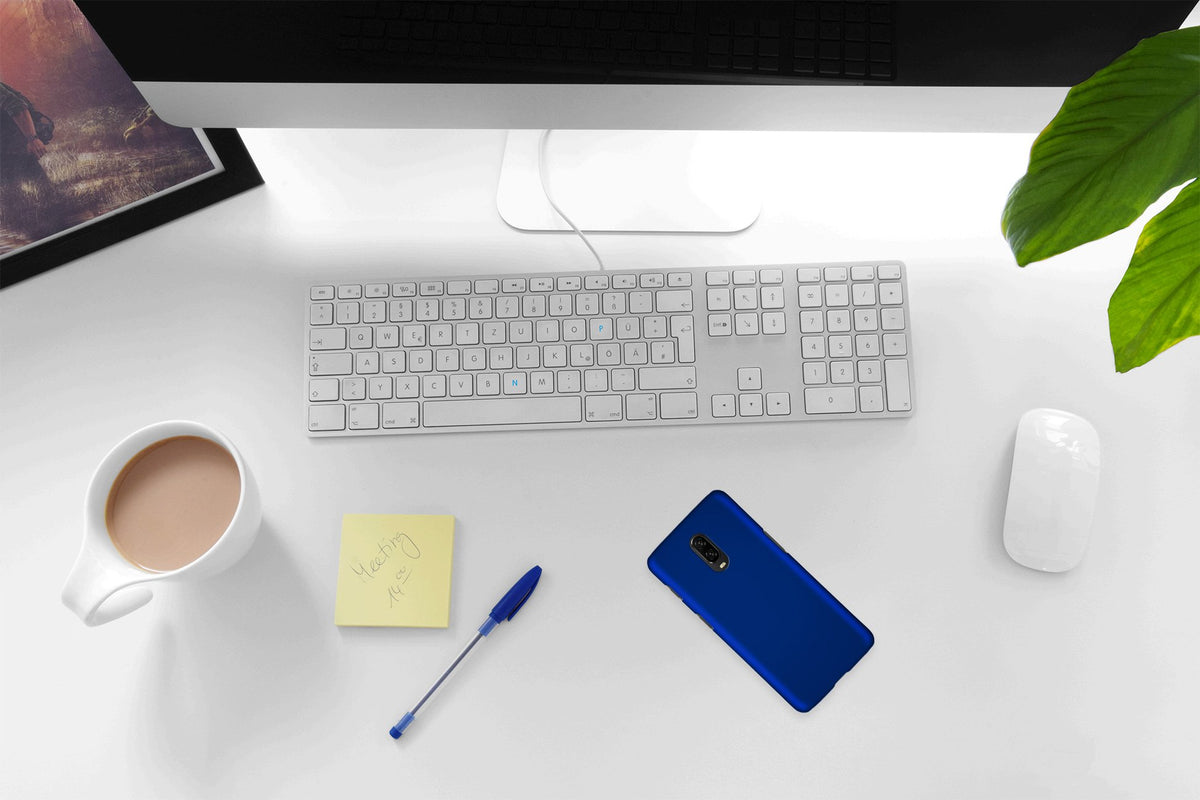 Case für OnePlus 6T - Hülle blau gummiert Hard-case – Ansicht 4