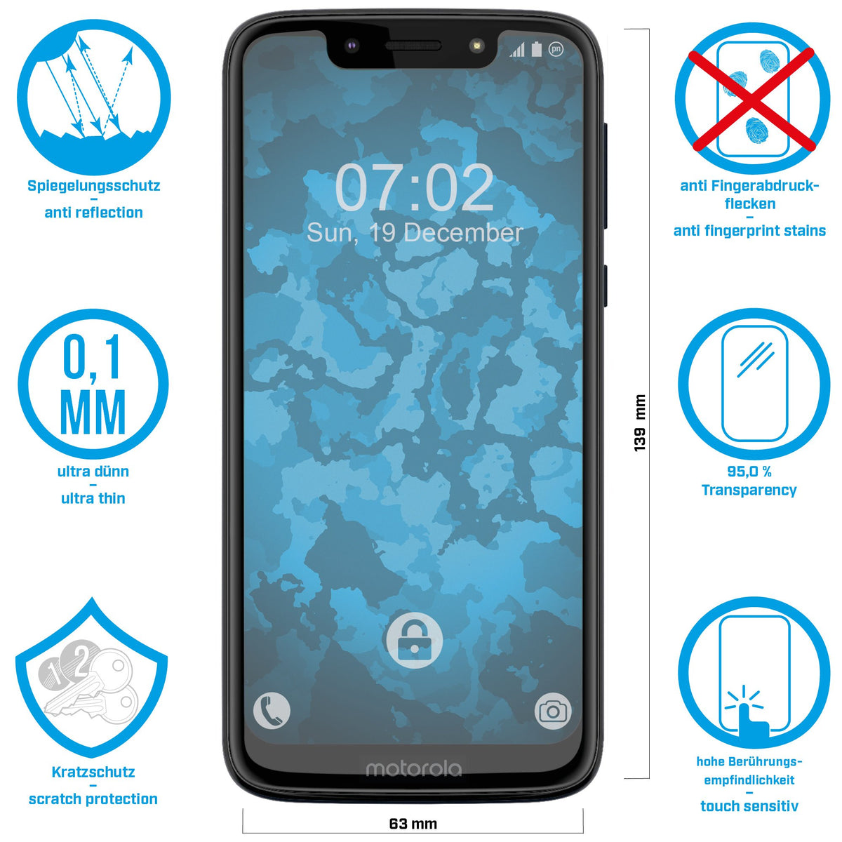 6er-Pack Displayschutzfolien matt für Motorola Moto G7 Play – Ansicht 2