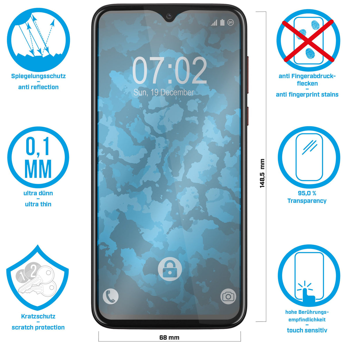 6er-Pack Displayschutzfolien matt für Motorola Moto G8 Play – Ansicht 2