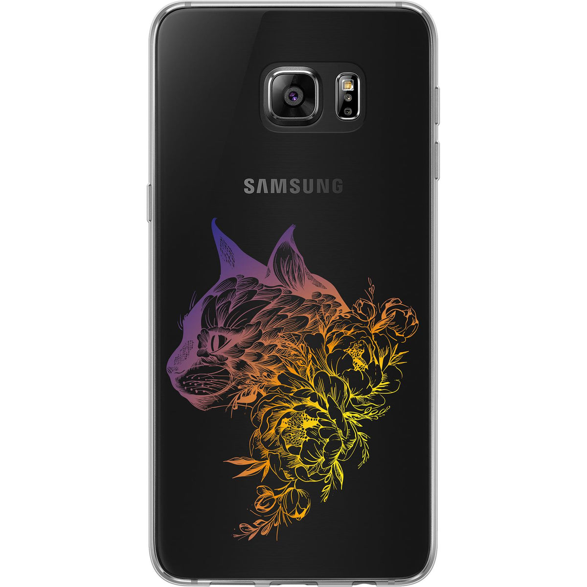 Case für Samsung Galaxy S7 Edge Silikon-Hülle Floral Katze M2-3 – Ansicht 2