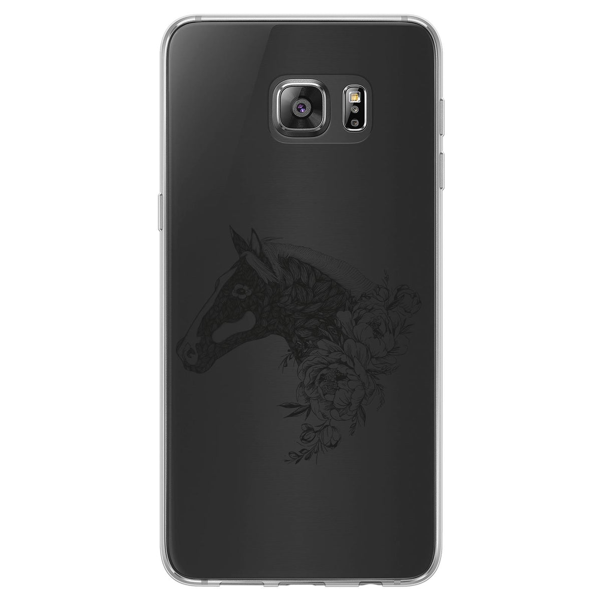 Case für Samsung Galaxy S7 Edge Silikon-Hülle Floral Pferd M5-1 – Ansicht 2