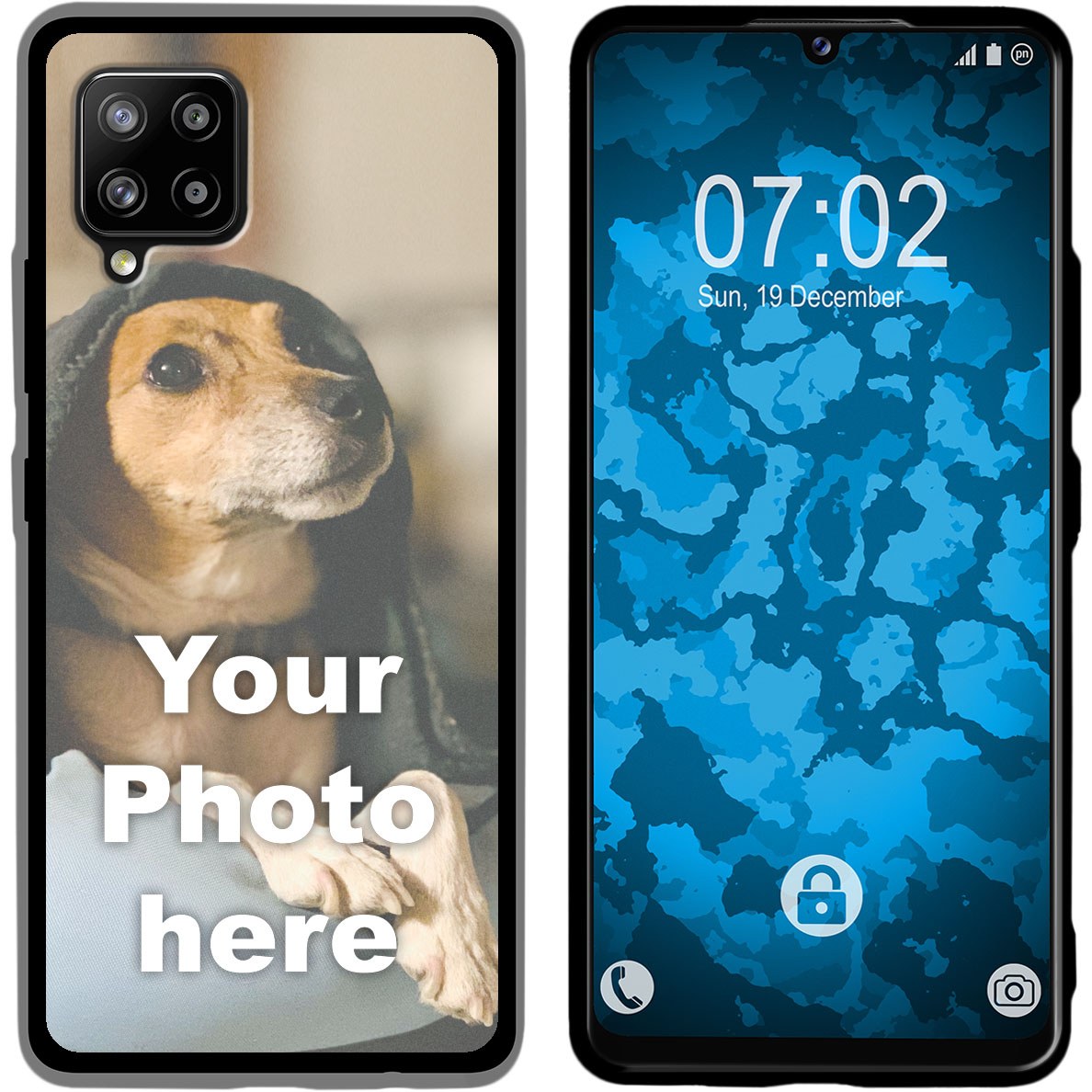 PhoneNatic Case kompatibel mit Galaxy A42 5G Personalisierte Handyhülle SCHWARZ zum selbst gestalten mit eigenem Foto