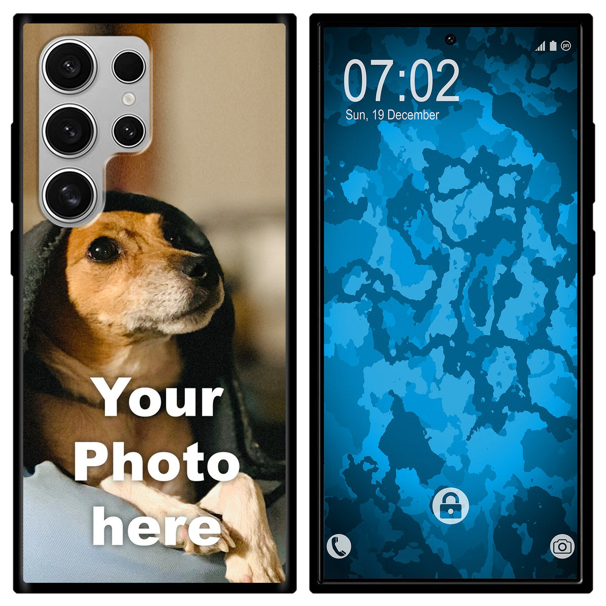 PhoneNatic Case kompatibel mit Galaxy S24 Ultra Personalisierte Handyhülle SCHWARZ zum selbst gestalten mit eigenem Foto