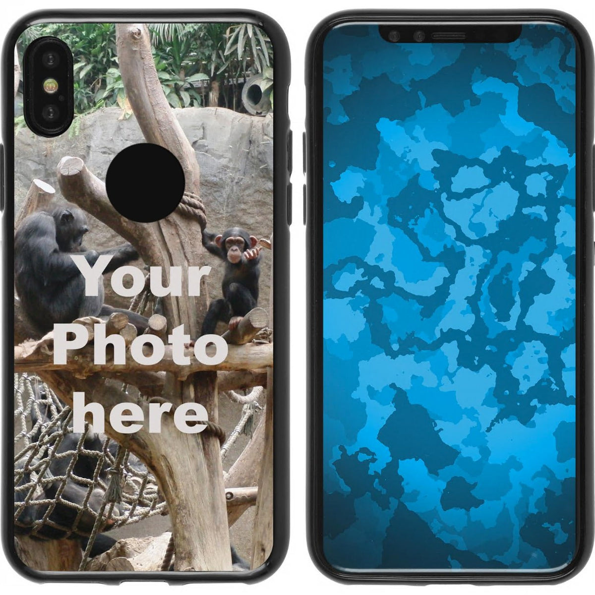PhoneNatic Case kompatibel mit iPhone X Max/Xs Max Personalisierte Handyhülle SCHWARZ zum selbst gestalten mit eigenem F