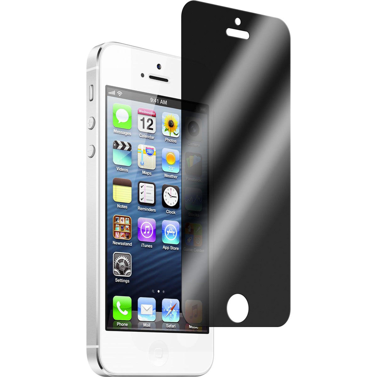 1 x Apple iPhone 5 / 5s / SE Glas-Displayschutzfolie Privacy