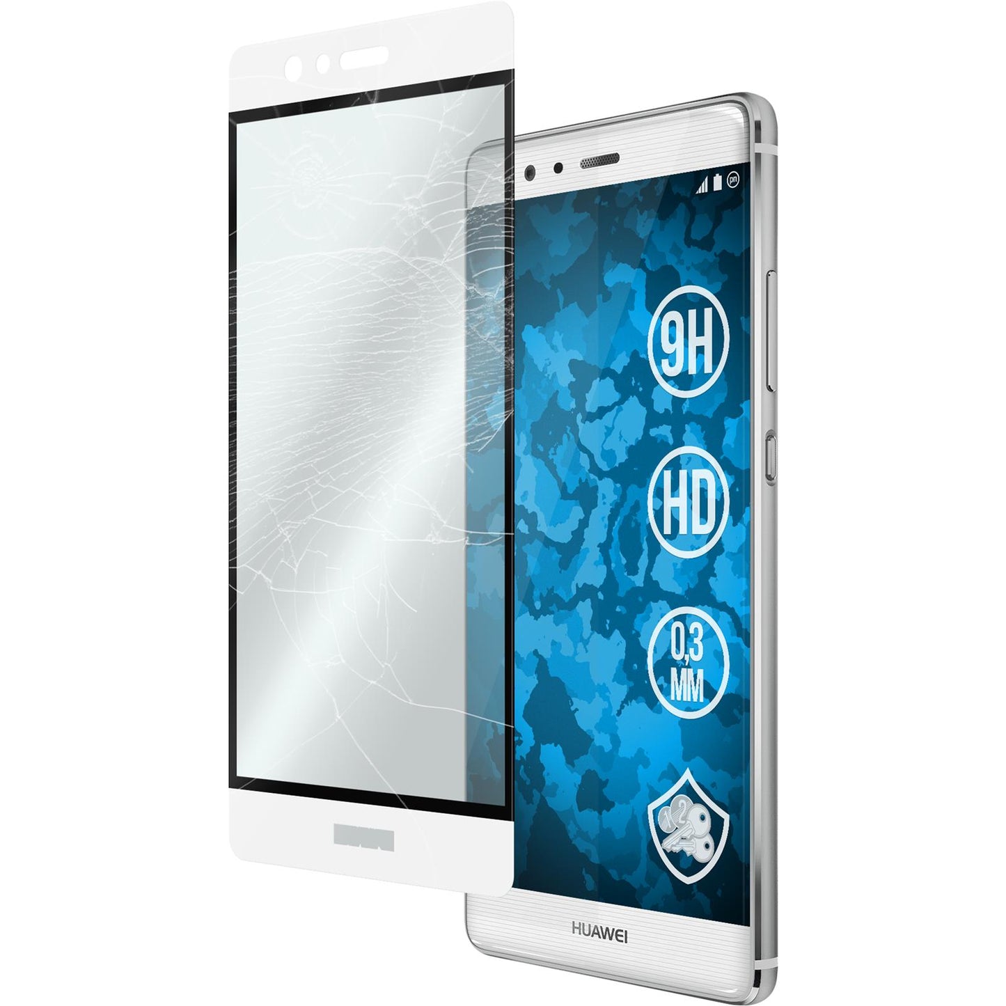 1 x Huawei P9 Glas-Displayschutzfolie klar full-screen weifl
