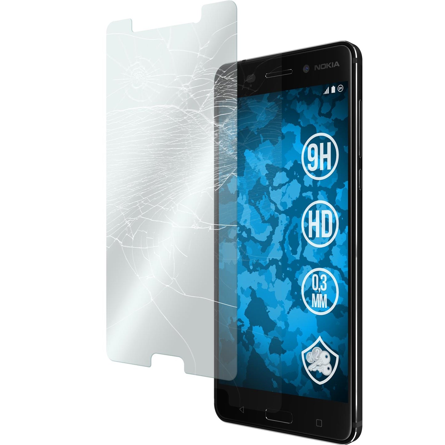 1 x Nokia 6 Glas-Displayschutzfolie klar