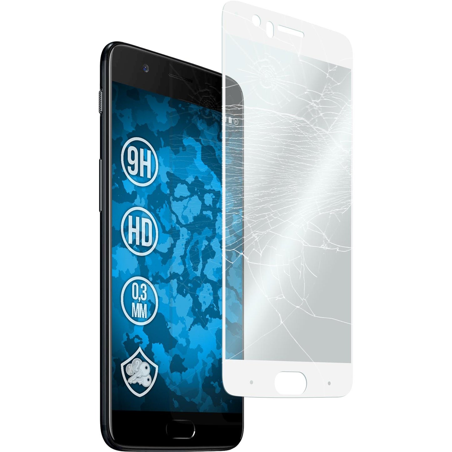 1 x OnePlus 5 Glas-Displayschutzfolie klar full-screen weifl