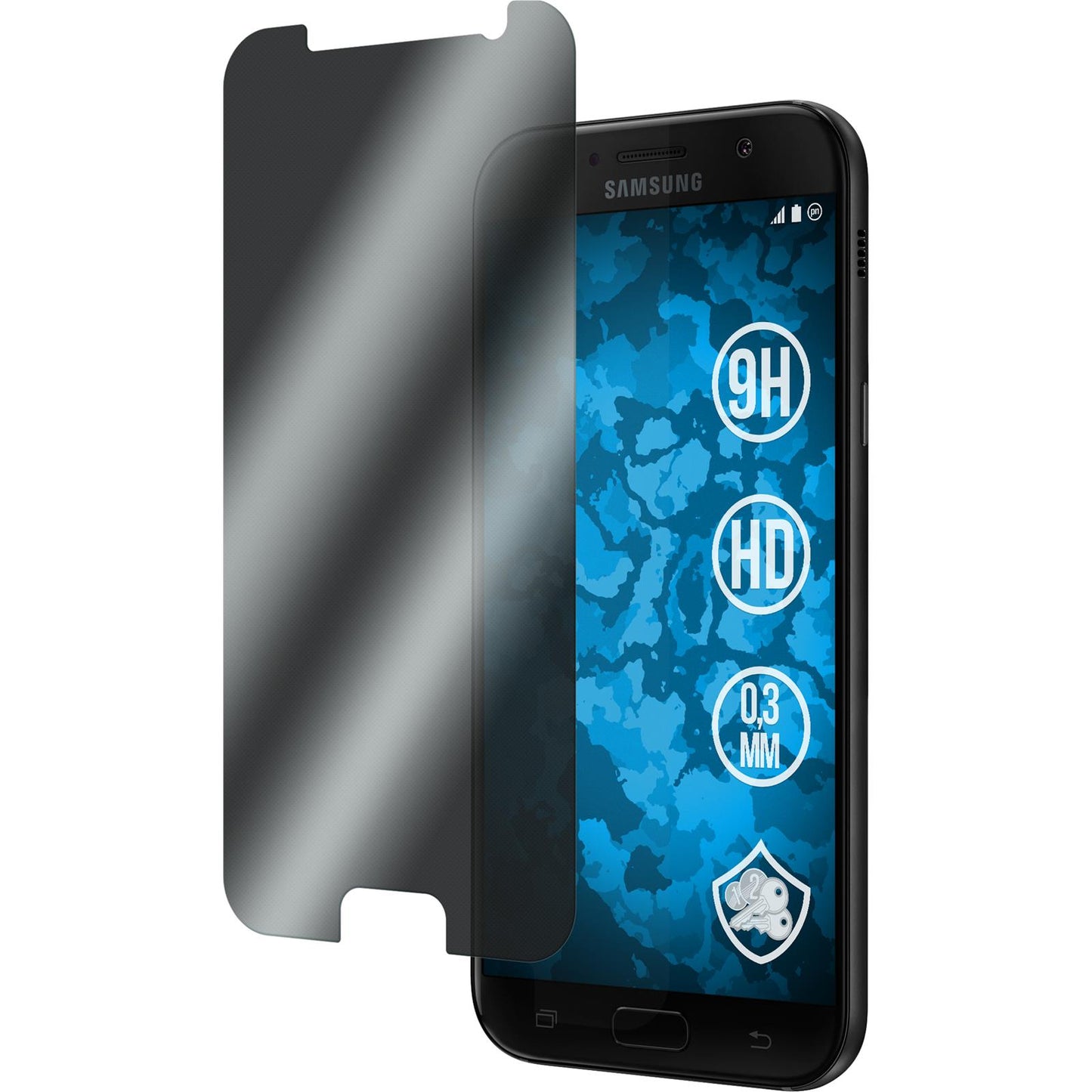 1 x Samsung Galaxy A7 (2017) Glas-Displayschutzfolie Privacy