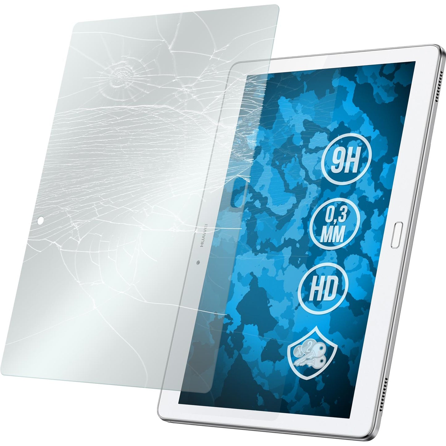 2 x Huawei MediaPad M2 10.0 Glas-Displayschutzfolie klar