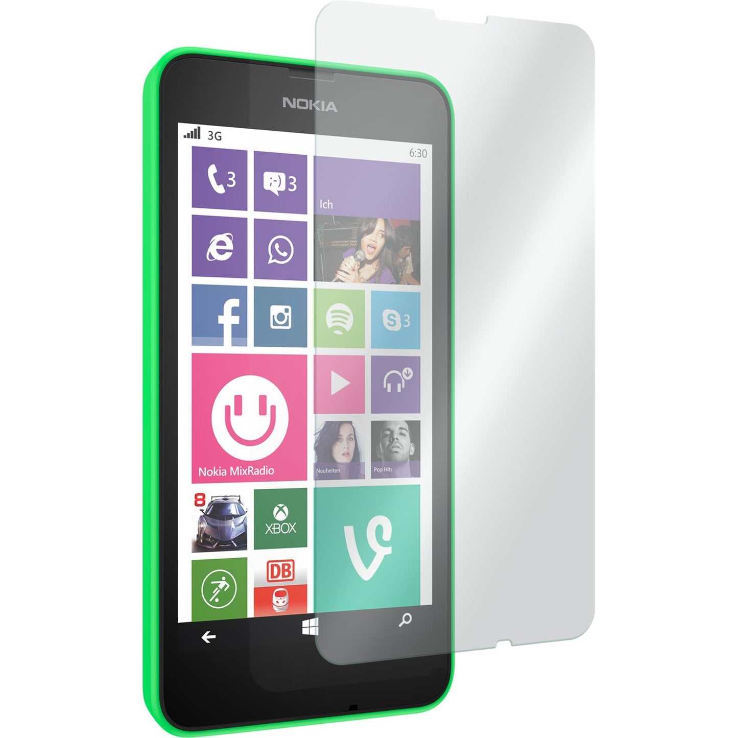 2 x Nokia Lumia 635 Glas-Displayschutzfolie klar