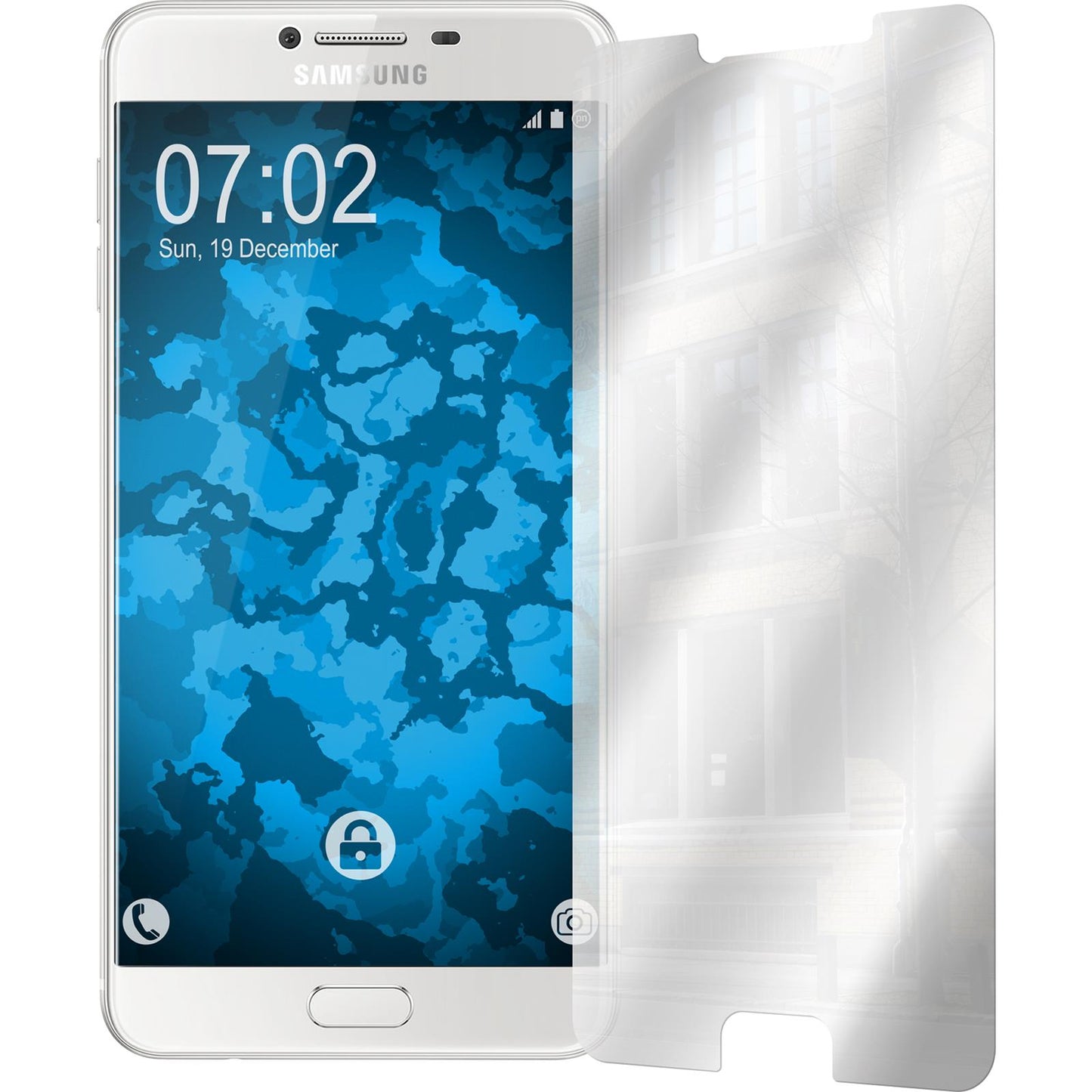 2 x Samsung Galaxy C7 Displayschutzfolie verspiegelt
