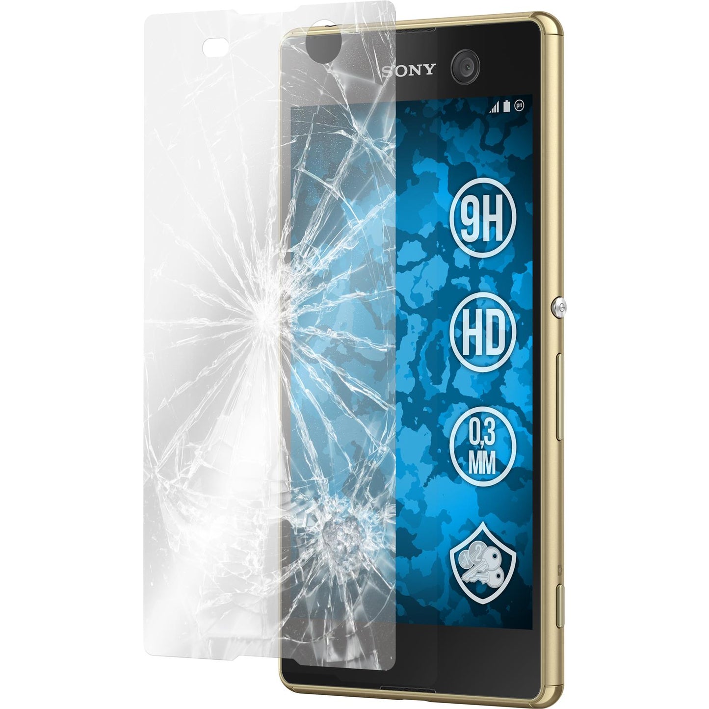 2 x Sony Xperia M5 Glas-Displayschutzfolie klar