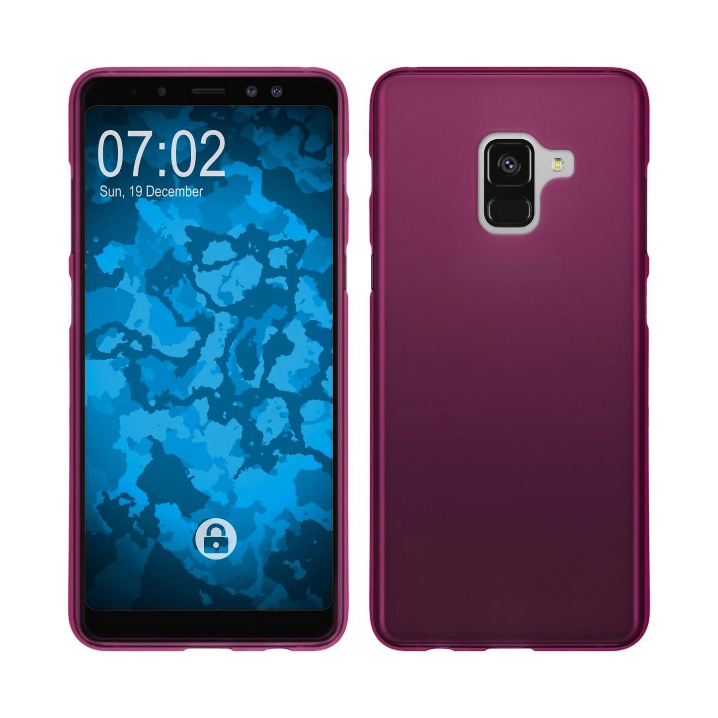 PhoneNatic Case kompatibel mit Samsung Galaxy A8 Plus (2018) - pink Silikon Hülle matt Cover