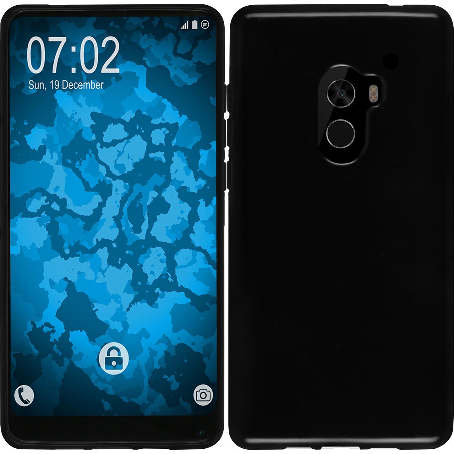 PhoneNatic Case kompatibel mit Xiaomi Mi Mix 2 - schwarz Silikon Hülle Cover