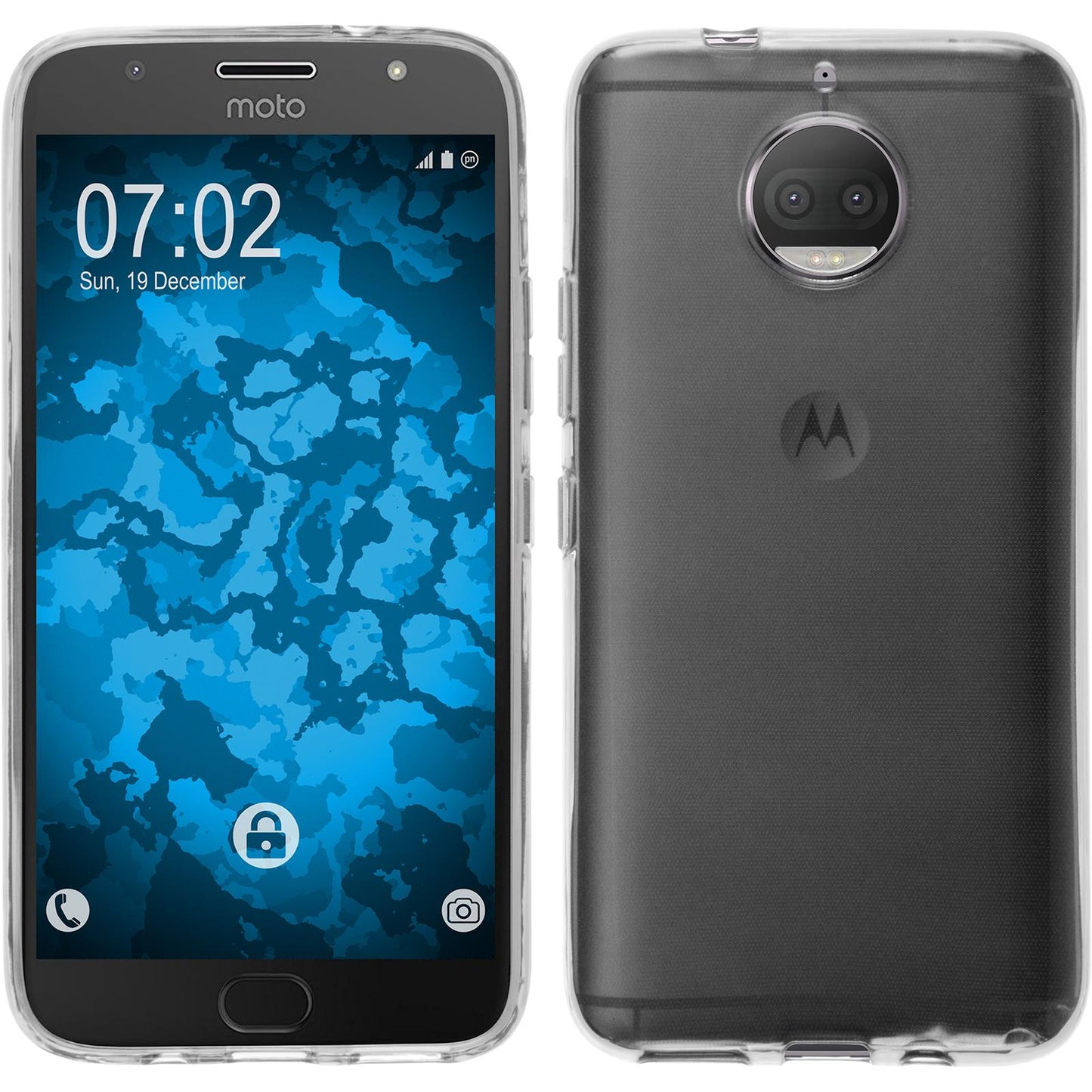PhoneNatic Case kompatibel mit Lenovo Moto G5s Plus - Crystal Clear Silikon Hülle transparent Cover