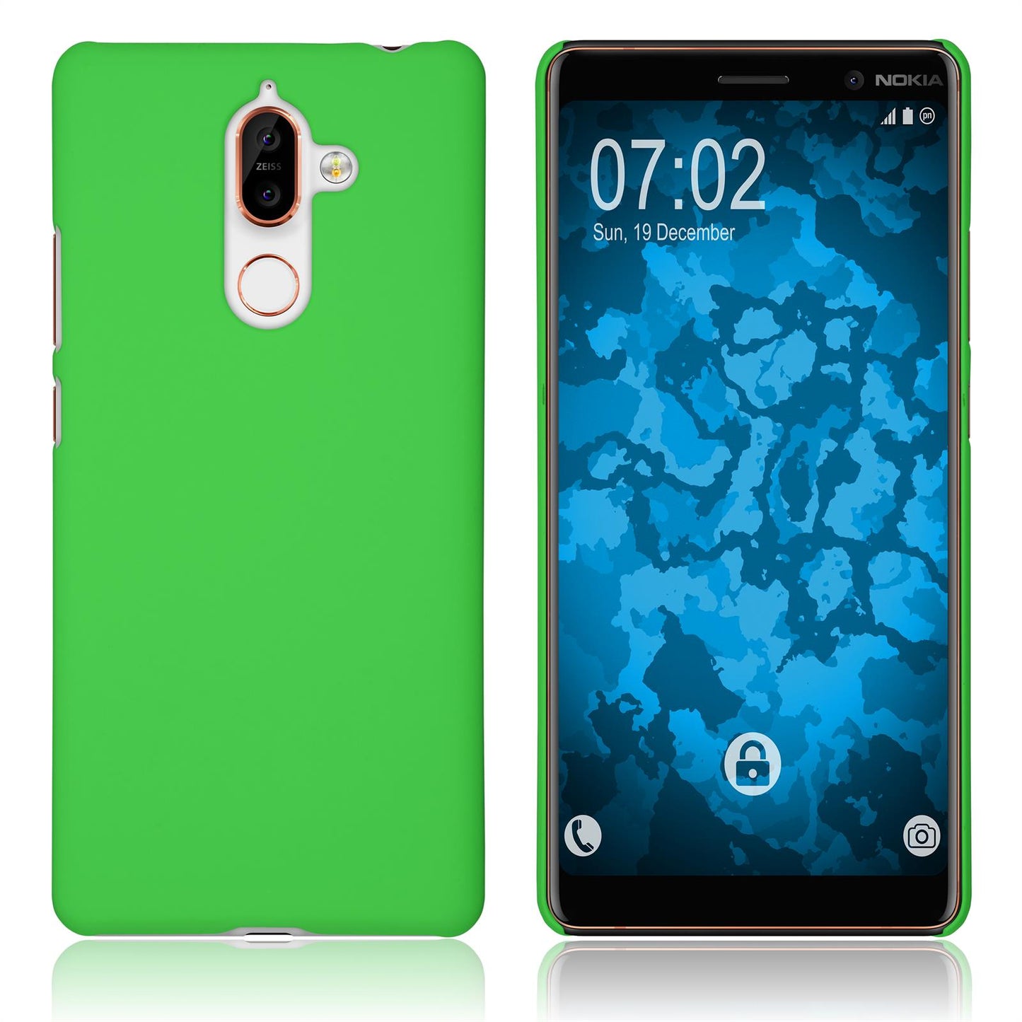Hardcase für Nokia 7 Plus gummiert grün