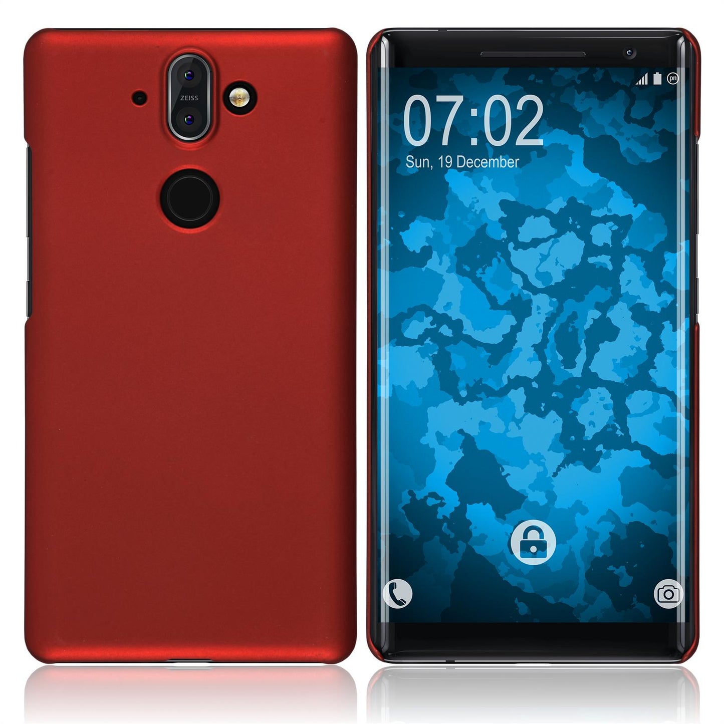 Hardcase für Nokia 8 Sirocco gummiert rot