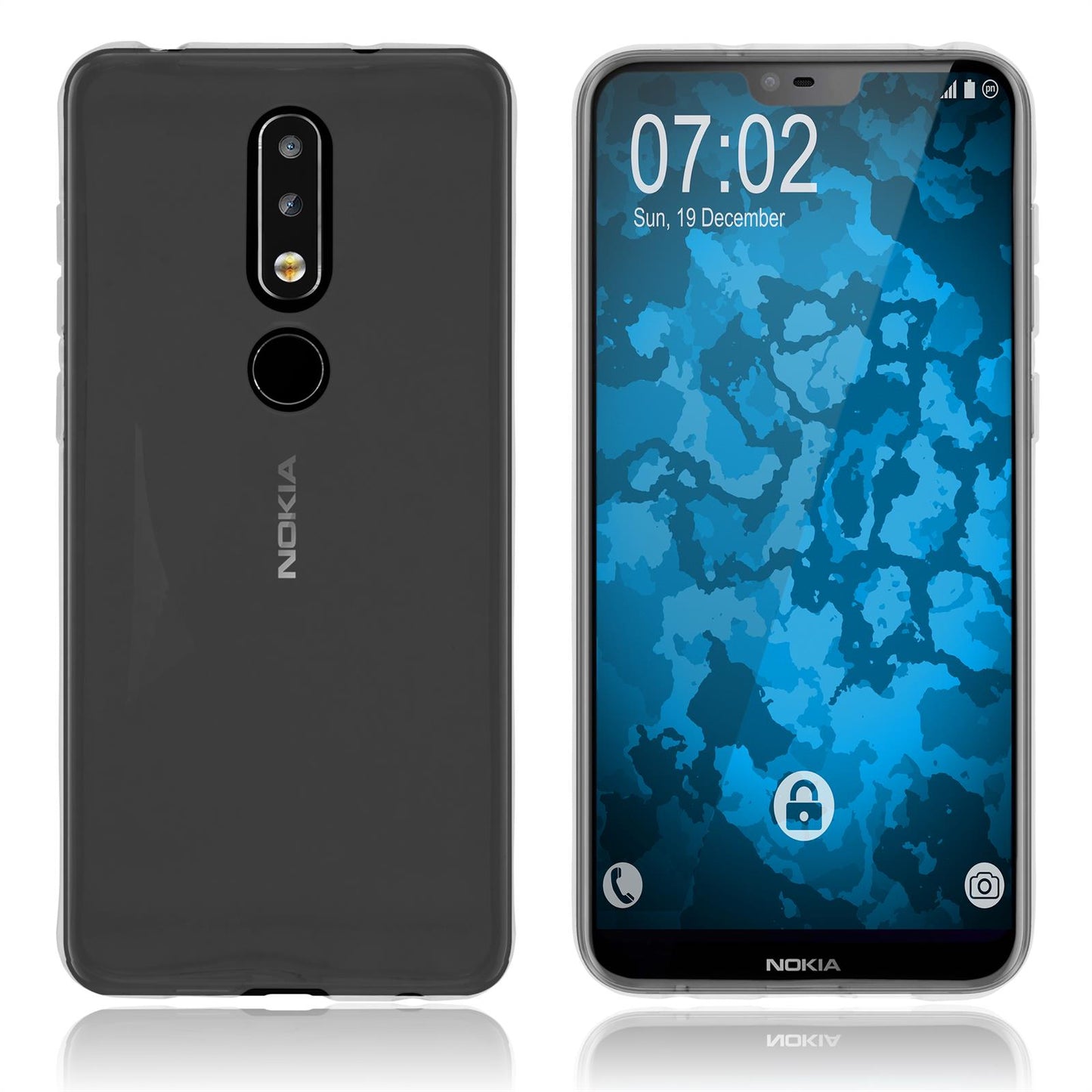 PhoneNatic Case kompatibel mit Nokia 6.1 Plus (X6) - Crystal Clear Silikon Hülle transparent Cover