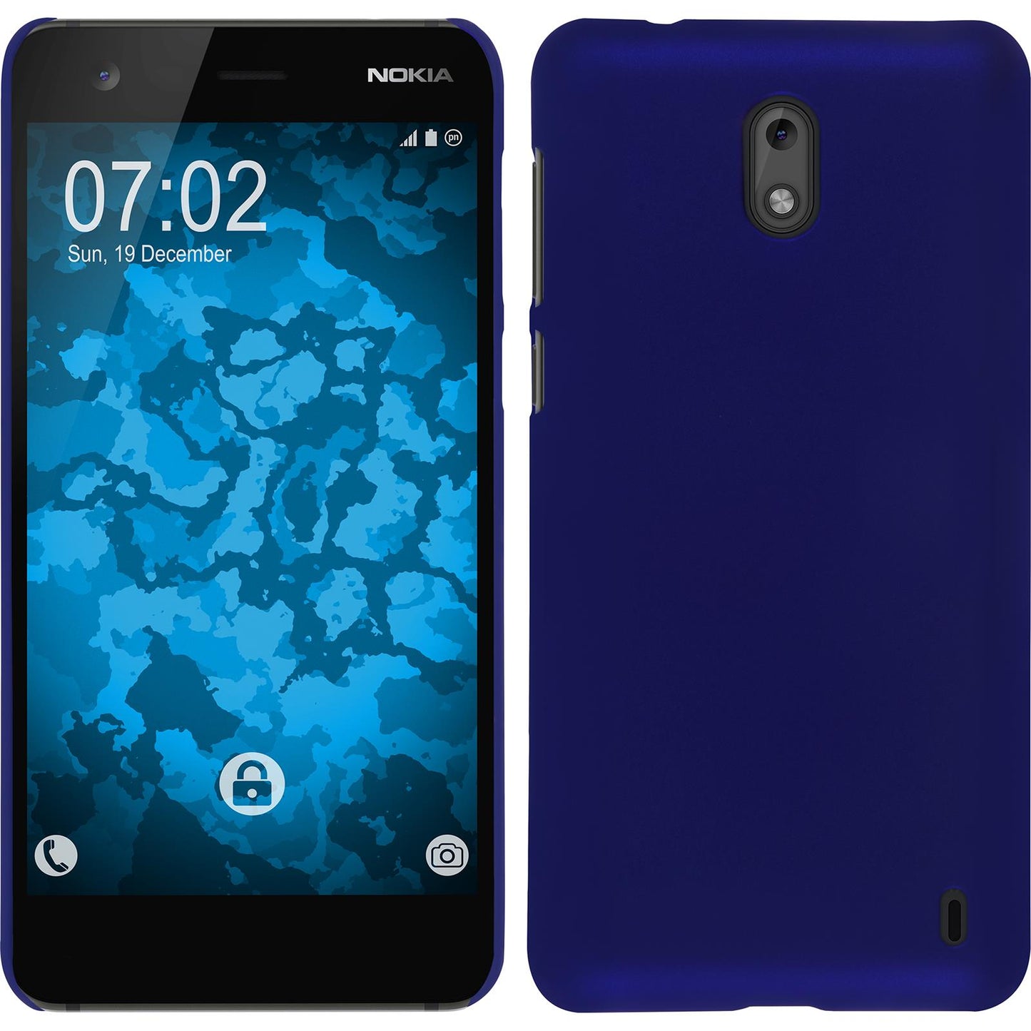 Hardcase für Nokia 2 gummiert blau