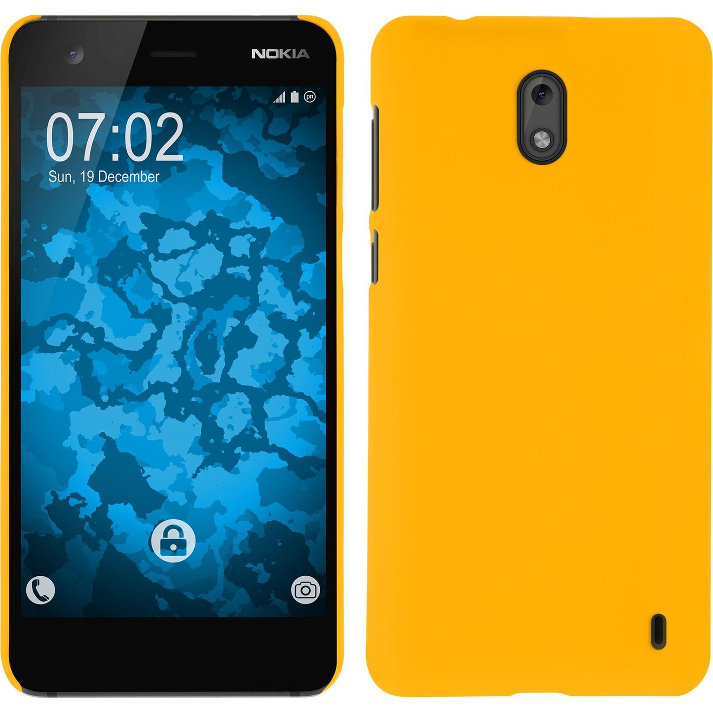 Hardcase für Nokia 2 gummiert gelb