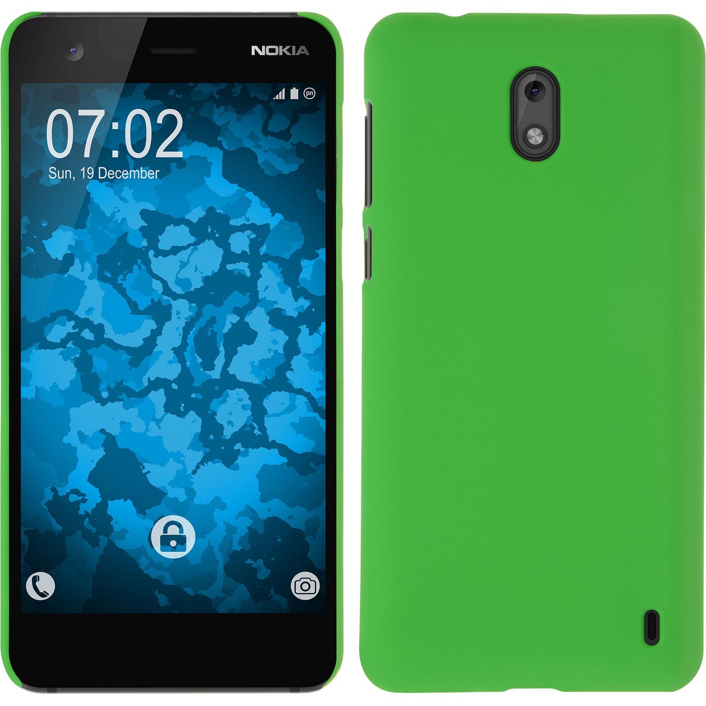 Hardcase für Nokia 2 gummiert grün
