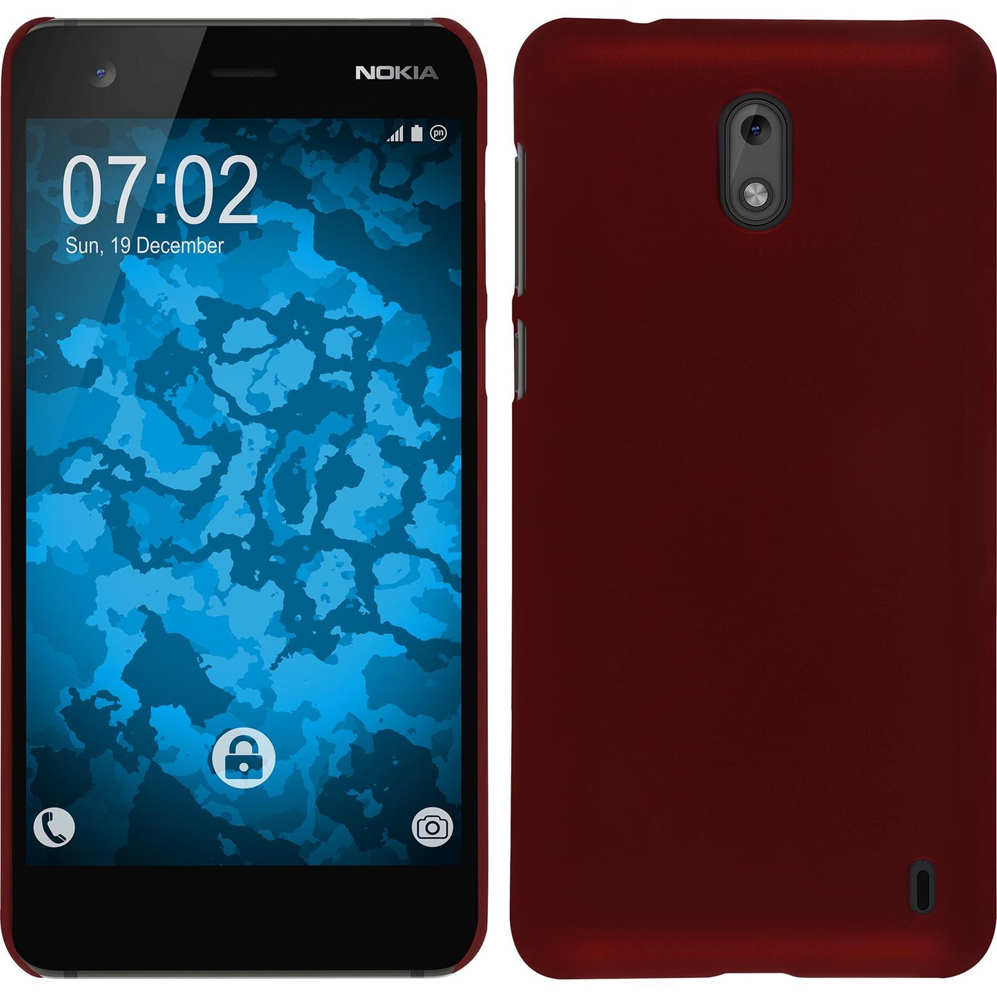 Hardcase für Nokia 2 gummiert rot