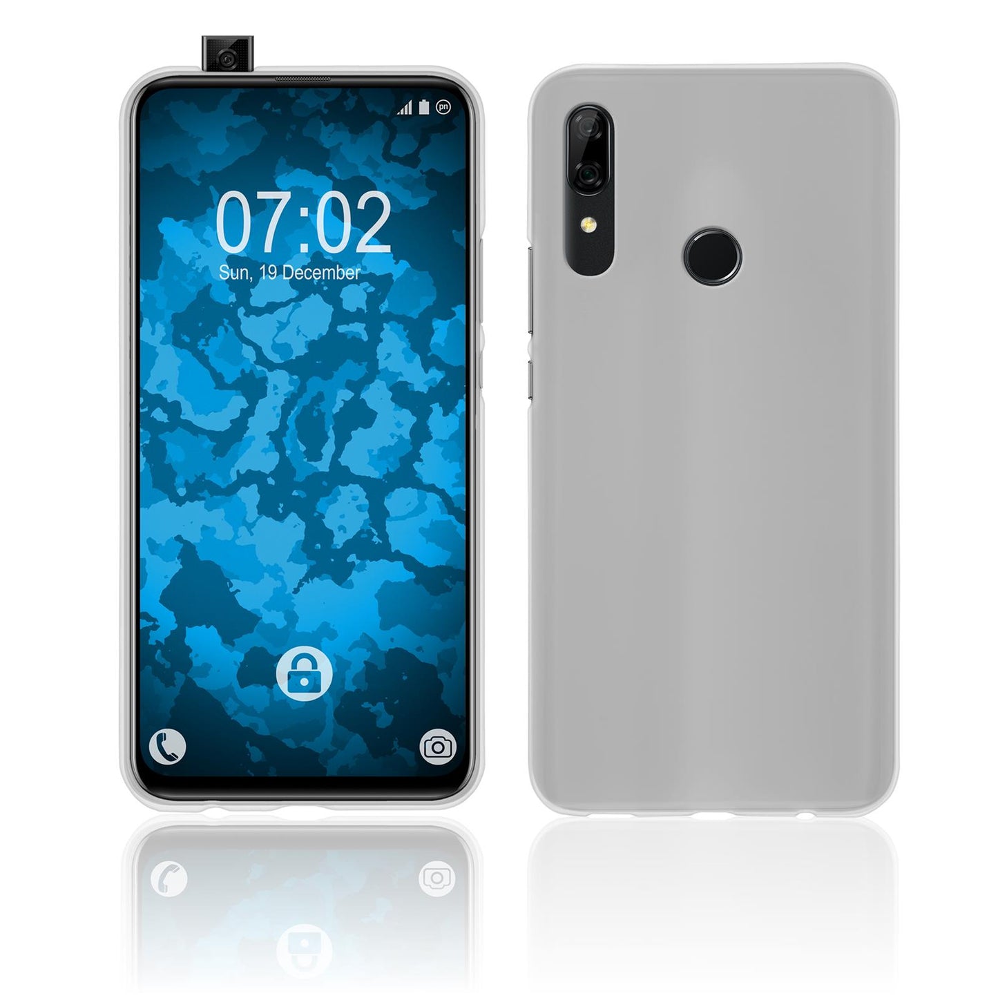 PhoneNatic Case kompatibel mit Huawei P Smart Z - transparent-weifl Silikon Hülle matt Cover