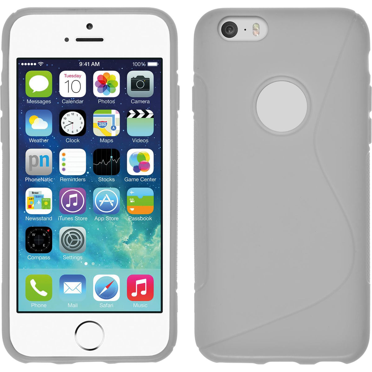 PhoneNatic Case kompatibel mit Apple iPhone 6s / 6 - weiß Silikon Hülle S-Style + 2 Schutzfolien