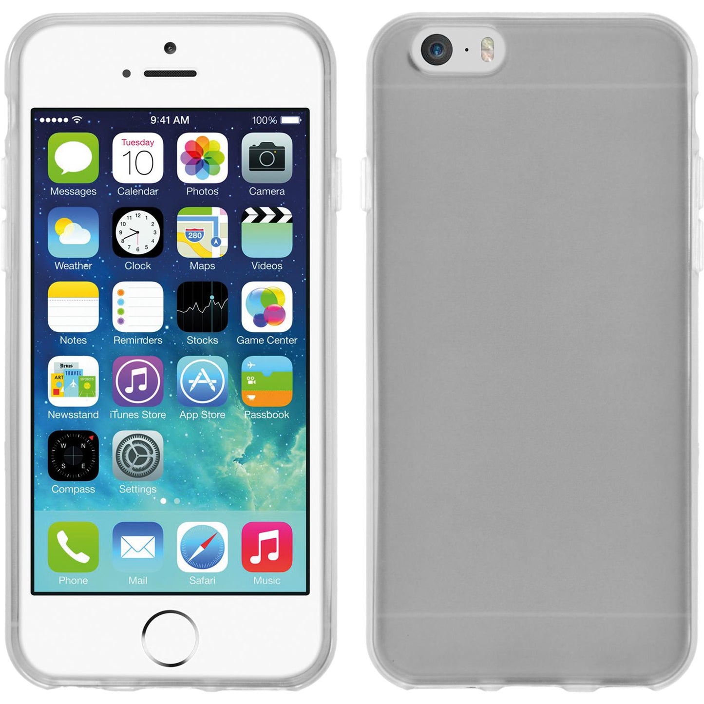PhoneNatic Case kompatibel mit Apple iPhone 6s / 6 - weifl Silikon Hülle transparent + 2 Schutzfolien