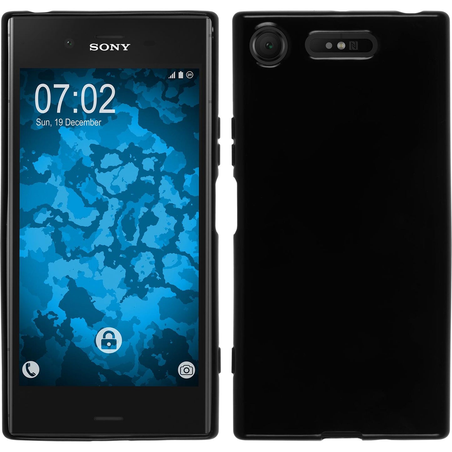 PhoneNatic Case kompatibel mit Sony Xperia XZ1 - schwarz Silikon Hülle Cover