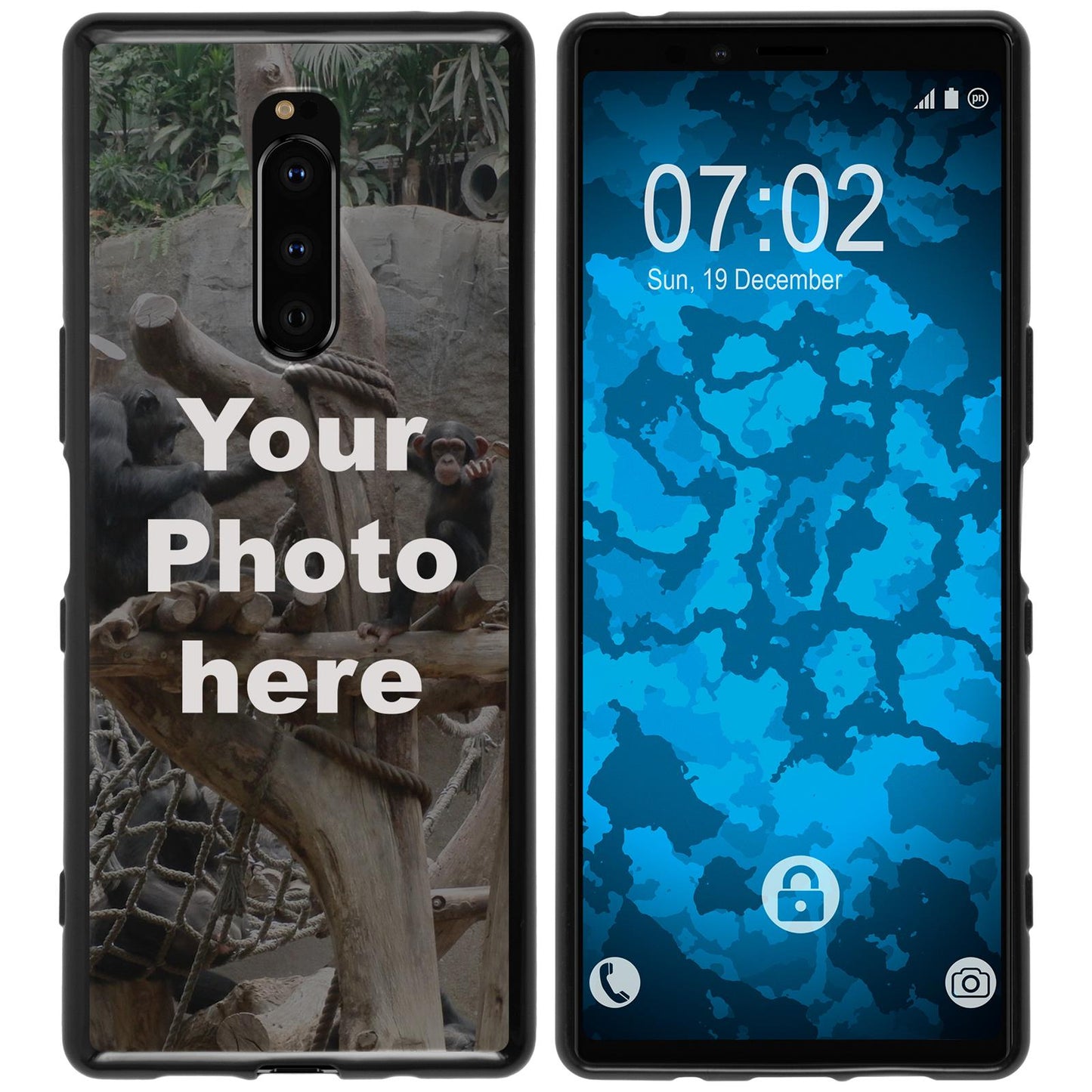 Xperia 1 Personalisierte Handyhülle schwarz zum selbst ges