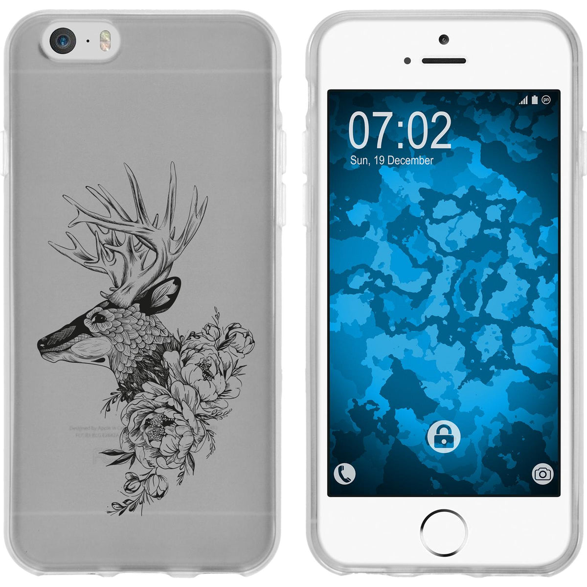 iPhone 6s / 6 Silikon-Hülle Floral Hirsch M7-1 Case