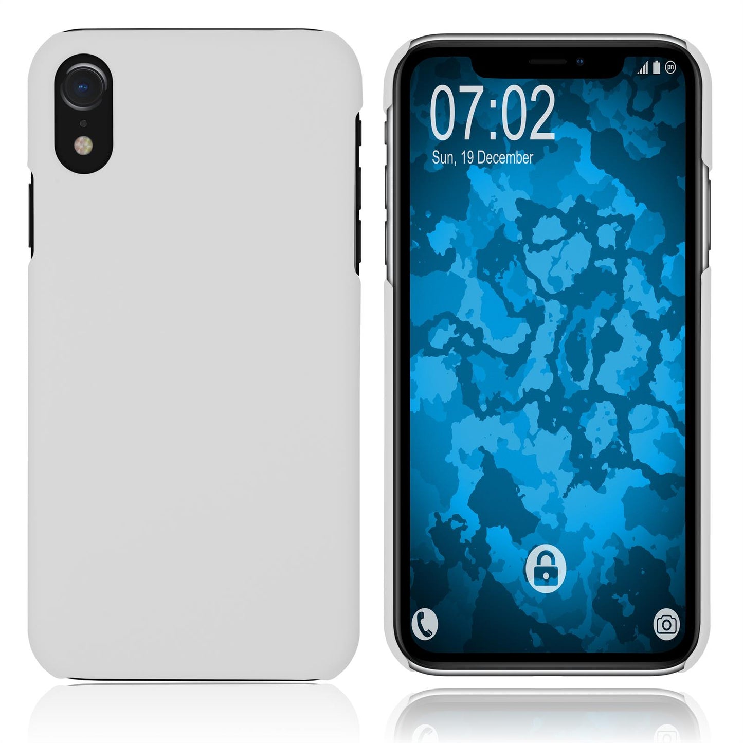 Hardcase für Apple iPhone Xr gummiert weifl