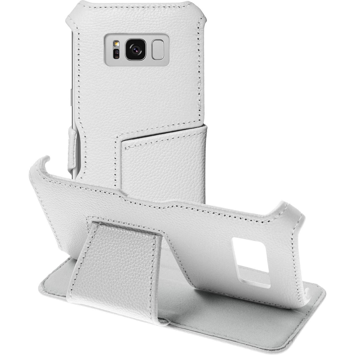 Echt-Lederhülle für Samsung Galaxy S8 Leder-Case weifl + flex