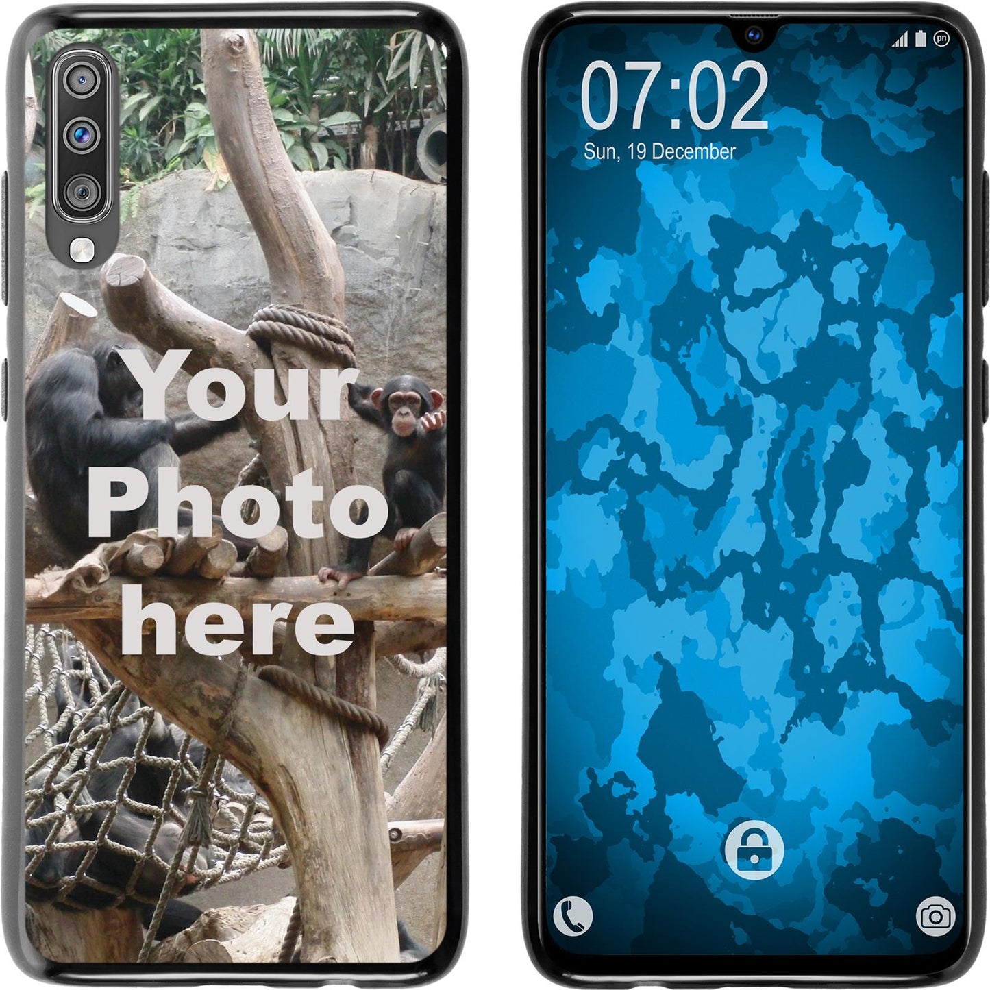 Galaxy A70 Personalisierte Handyhülle schwarz zum selbst g