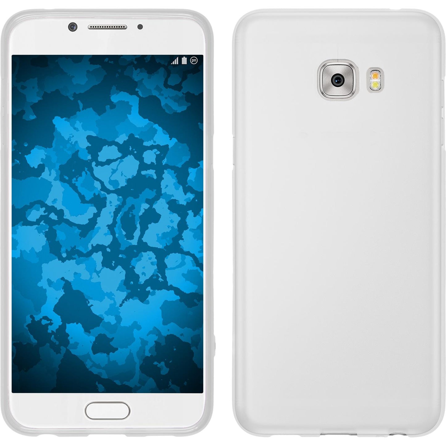 PhoneNatic Case kompatibel mit Samsung Galaxy C7 Pro - weifl Silikon Hülle matt + 2 Schutzfolien