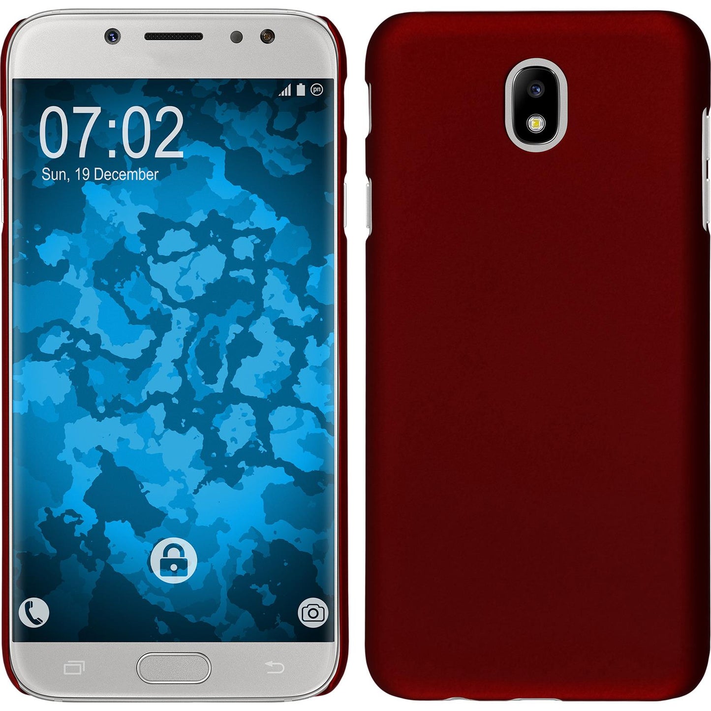 Hardcase für Samsung Galaxy J7 Pro gummiert rot