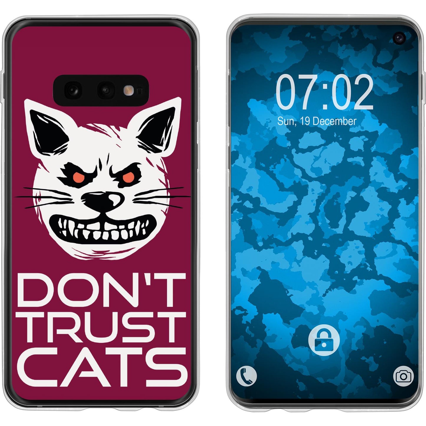 Galaxy S10e Silikon-Hülle Crazy Animals Katze M1 Case