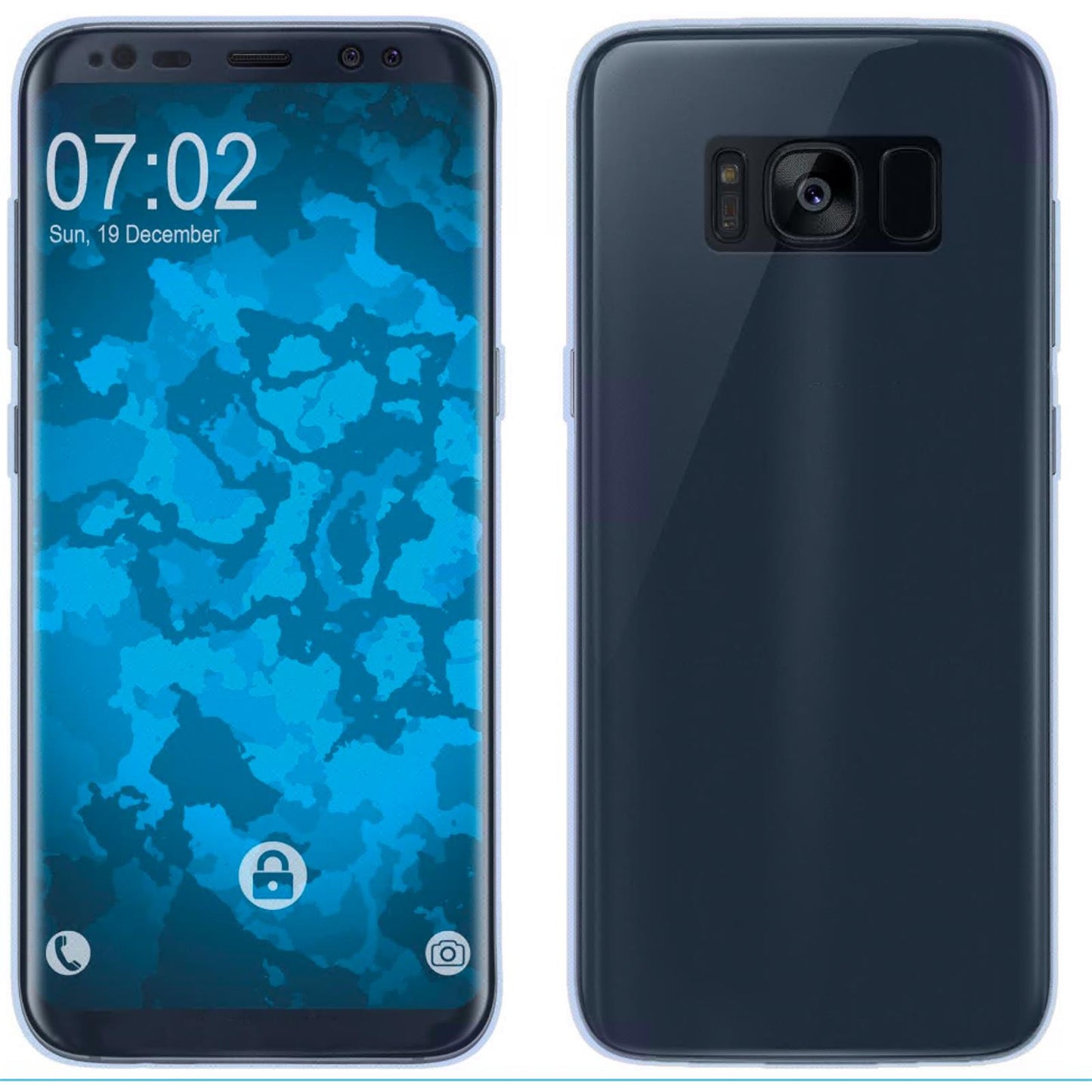 PhoneNatic Case kompatibel mit Samsung Galaxy S8 Plus - hellblau Silikon Hülle 360∞ Fullbody Cover