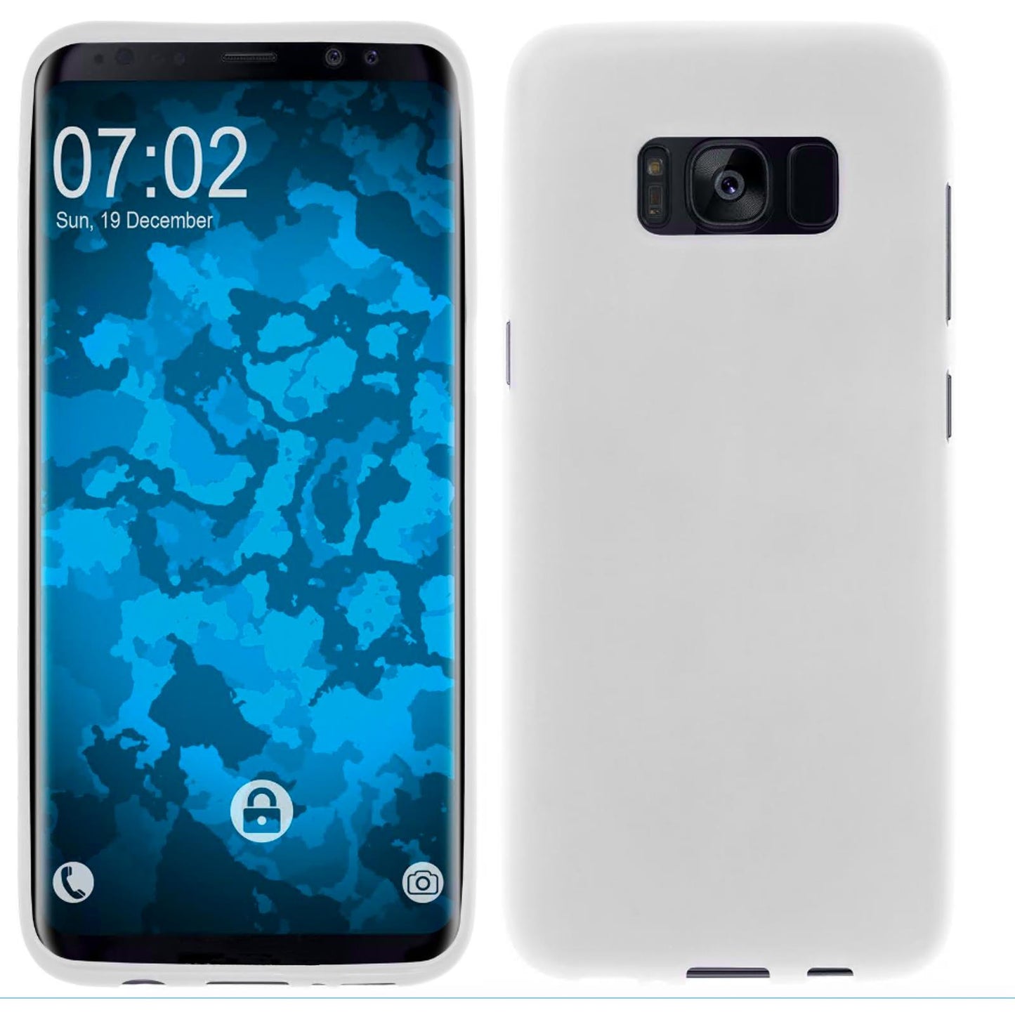 PhoneNatic Case kompatibel mit Samsung Galaxy S8 Plus - weifl Silikon Hülle matt + flexible Folie
