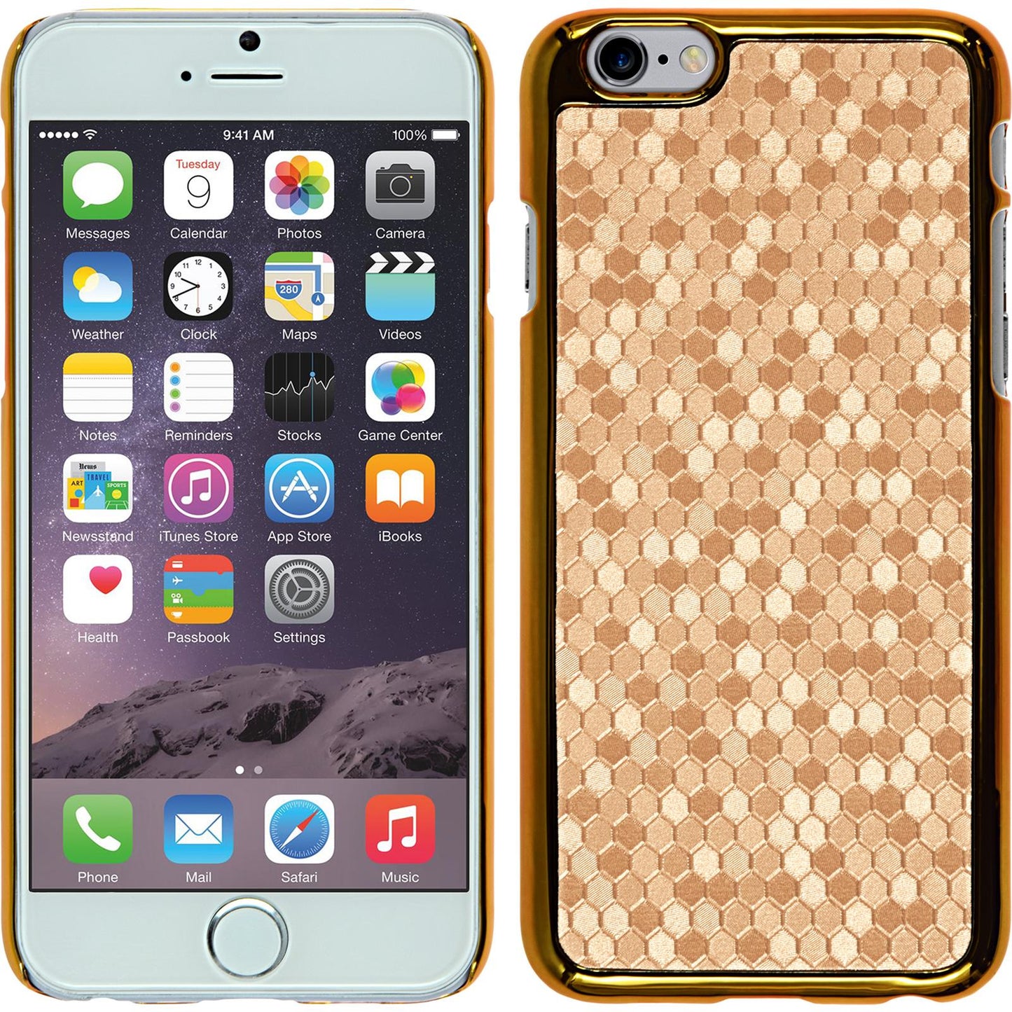 Hardcase für Apple iPhone 6s / 6 Hexagon gold