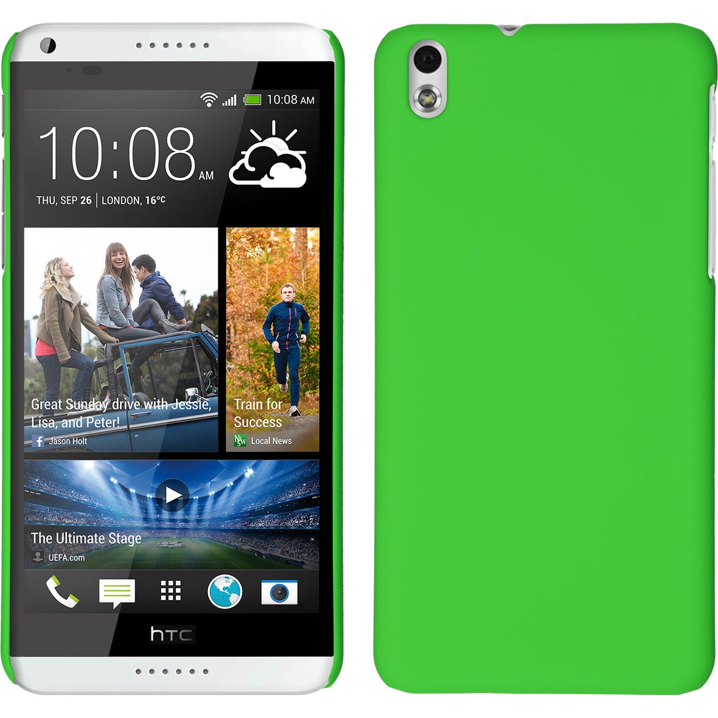 Hardcase für HTC Desire 816 gummiert grün