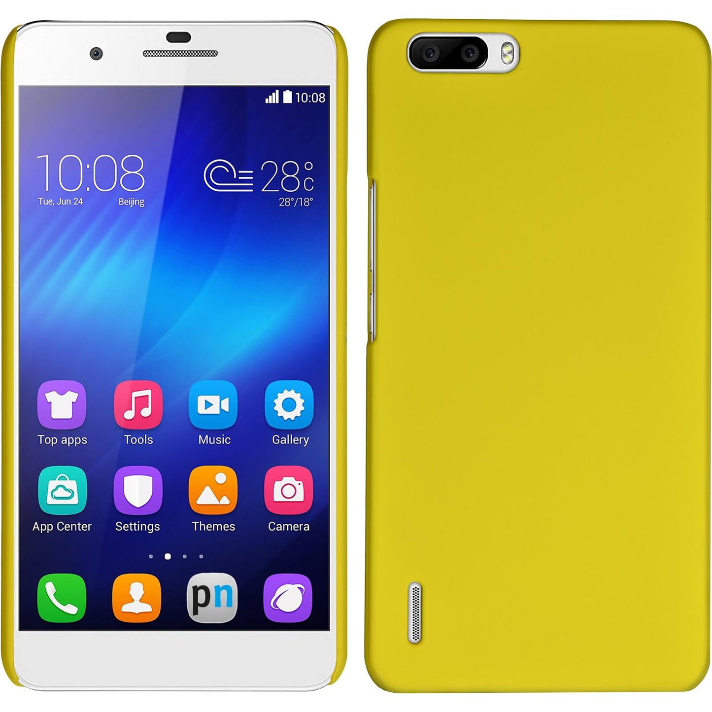 Hardcase für Huawei Honor 6 Plus gummiert gelb